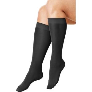 Comfort Choice Women’s Plus Size 3-Pack Knee-High Support Socks(Black)