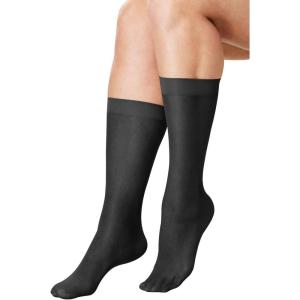 Comfort Choice Women’s Plus Size 3-Pack Sheer Knee-High Socks(Black)