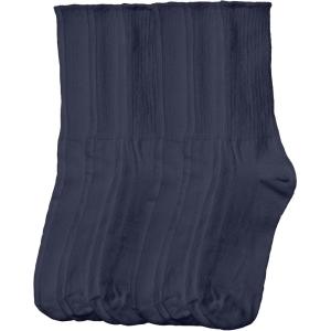 Comfort Choice Women’s Plus Size 6-Pack Rib Knit Socks(Navy Pack)