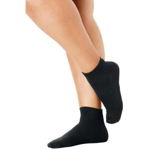 Comfort Choice Women’s Plus Size Ankle Socks 3-Pack(Black Pack)