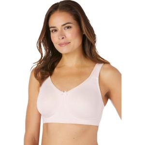 Comfort Choice Women’s Plus Size Breathe Wirefree T-Shirt Bra(Shell Pink)