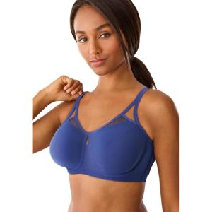 Comfort Choice Women’s Plus Size Full Coverage Mesh Side Wire Bra(Ultra Blue)