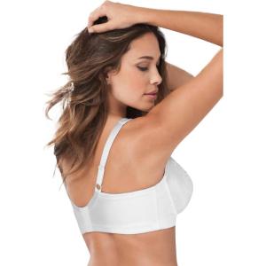 Comfort Choice Women’s Plus Size Full Coverage Wireless Side Smoothing Bra(White)
