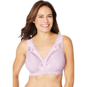 Comfort Choice Women’s Plus Size Lace Leisure Bralette(Lilac)