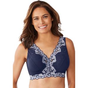 Comfort Choice Women’s Plus Size Lace Leisure Bralette(Navy)