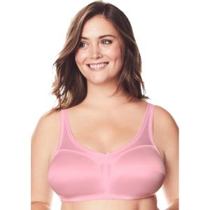 Comfort Choice Women’s Plus Size Satin Wireless Comfort Bra(Rose Quartz)