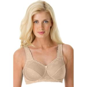 Comfort Choice Women’s Plus Size Side Wire Lace Bra(Nude)