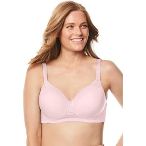 Comfort Choice Women’s Plus Size Stay-Cool Wireless T-Shirt Bra(Shell Pink)
