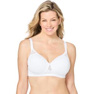 Comfort Choice Women’s Plus Size Stay-Cool Wireless T-Shirt Bra(White)