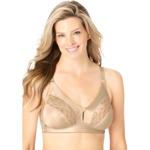 Comfort Choice Women’s Plus Size Wireless 7-Day Bra(Beige)