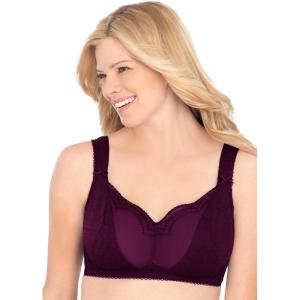 Comfort Choice Women’s Plus Size Wireless Gel Strap Bra(Dark Berry)