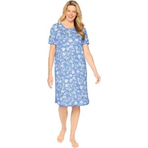 Only Necessities Plus Size Perfect Temperature Sleepshirt(French Blue Toile)