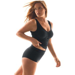 Secret Solutions Women’s Plus Size Instant Shaper Medium Control Seamless Shaping Cami(Black)