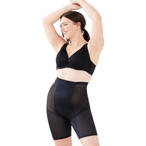 Secret Solutions Women’s Plus Size Shadow Shaper Long Leg Shaper(Black)