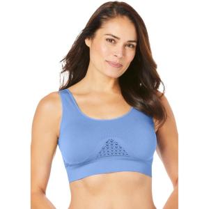 Secret Solutions Women’s Plus Size Wireless Cooling Seamless Bra(French Blue)