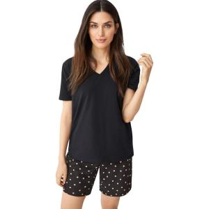 ellos Plus Size 2-Piece Short Sleep Set(Black Dot)