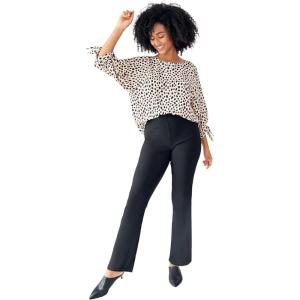 ellos Plus Size Stretch Bootcut Pants with Side Zip(Black)