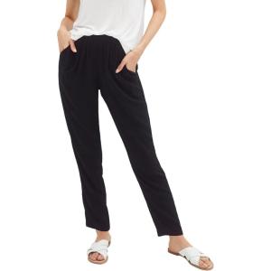 ellos Plus Size Woven Soft Pants(Black)