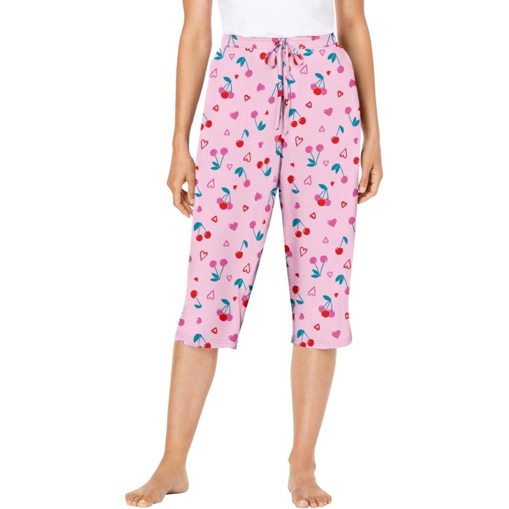 imageDreams ampamp Co Plus Size Knit Sleep CapriPink Cherry