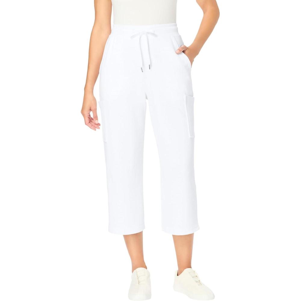 imageWoman Within Plus Size Petite Knit Cargo CapriWhite