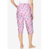 Dreams & Co. Plus Size Knit Sleep Capri(Pink Cherry)