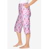 Dreams & Co. Plus Size Knit Sleep Capri(Pink Cherry)