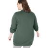 Woman Within Plus Size Fleece Baseball Jacket Long Oversized Fleece Coat(Pine)