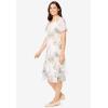 Woman Within Plus Size Overlay Tiered Dress(Sage Watercolor)