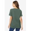 Woman Within Plus Size Perfect Short-Sleeve V-Neck Tee (Petite Available)(Pine)