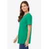 Woman Within Plus Size Perfect Short-Sleeve V-Neck Tee (Petite Available)(Tropical Emerald)