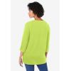 Woman Within Plus Size Perfect Three-Quarter Sleeve V-Neck Tunic(Lime)