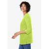 Woman Within Plus Size Perfect Three-Quarter Sleeve V-Neck Tunic(Lime)