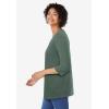 Woman Within Plus Size Perfect Three-Quarter Sleeve V-Neck Tunic(Pine)