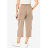 Woman Within Plus Size Petite Knit Cargo Capri(New Khaki)
