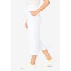 Woman Within Plus Size Petite Knit Cargo Capri(White)