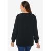 Woman Within Plus Size Printed Sweatshirt(Black Pink Floral Placement)