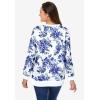 Woman Within Plus Size Printed Sweatshirt(French Blue Pretty Rose)