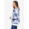 Woman Within Plus Size Printed Sweatshirt(French Blue Pretty Rose)