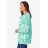 Woman Within Plus Size Printed Sweatshirt(Island Aqua Heart Tie Dye)