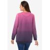 Woman Within Plus Size Printed Sweatshirt(Peony Petal Ombre)