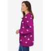 Woman Within Plus Size Printed Sweatshirt(Raspberry Hearts)