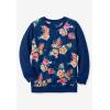Woman Within Plus Size Printed Sweatshirt(Soft Iris Tie Dye Bloom)