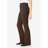 Woman Within Plus Size Stretch-Cotton Knit Pull-On Bootcut Pocket Leggings(Chocolate)