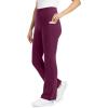 Woman Within Plus Size Stretch-Cotton Knit Pull-On Bootcut Pocket Leggings(Deep Claret)