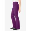 Woman Within Plus Size Stretch-Cotton Knit Pull-On Bootcut Pocket Leggings(Plum Purple)