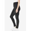 Woman Within Plus Size Stretch-Cotton Knit Pull-On Printed Leggings(Black Dot)
