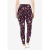Woman Within Plus Size Stretch-Cotton Knit Pull-On Printed Leggings(Black Multi Florals)