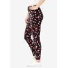 Woman Within Plus Size Stretch-Cotton Knit Pull-On Printed Leggings(Black Tossed Hearts)