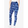 Woman Within Plus Size Stretch-Cotton Knit Pull-On Printed Leggings(Blue Tie Dye)