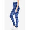 Woman Within Plus Size Stretch-Cotton Knit Pull-On Printed Leggings(Blue Tie Dye)